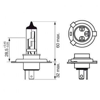 Халогенна крушка Bosch Eco H4, 60 W / 55W, 12V, P43t, дълги светлини, 1 брой 4 - МIxauto.bg