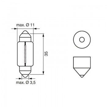 Сулфидна крушка за плафон Bosch C5W, 12V, SV8,5-8, 35 мм, 1 брой  4 - Mixauto.bg