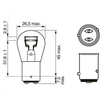 Халогенна крушка Bosch Eco P21/4W, 12V, BAZ15d, 1 брой 3 - mixauto.bg