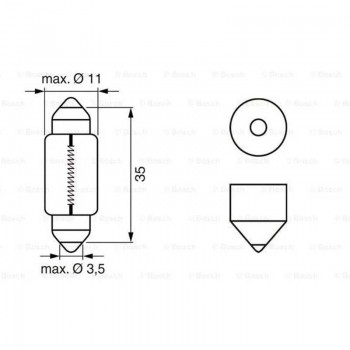 Сулфидна крушка за плафон на кола Bosch C5W, 24V, 35 мм, 1 брой 3 - Mixauto.bg