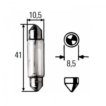 Сулфидна крушка за плафон на кола Hella C10W, 12V, SV8,5-8, 1 брой 3 - Mixauto.bg