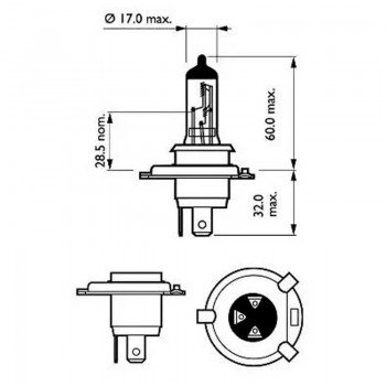 Халогенна крушка Philips Vision H4 +30%, 60W / 55W, 12V, P43t, 1 брой 4 - Mixauto.bg