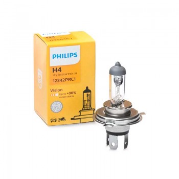 Халогенна крушка Philips Vision H4 +30%, 60W / 55W, 12V, P43t, 1 брой 1 - Mixauto.bg