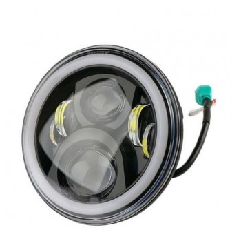 LED кръгъл халогенен бар за мотор с бяла светлина и ангелски очи 50 W, 4000 K, 7000 lm, 19 см, 1 брой-mixauto.bg