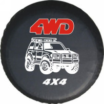 Калъф за резервната гума на джип с надпис 4WD 4X4, 15 цола и 16 цола, 1 брой-mixauto.bg