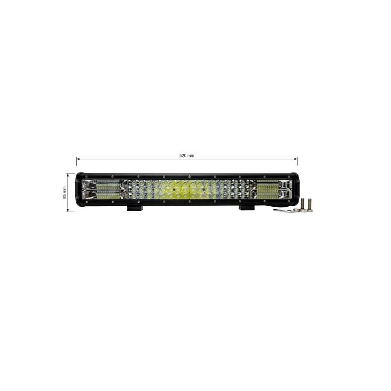 LED прав халогенен бар с бяла светлина 288 W, 6000 K, 52 см, 1 брой-mixauto.bg