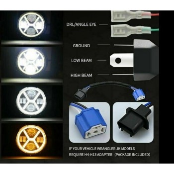 LED кръгъл халогенен бар с бяла и жълта светлина, 75 W, 6500 K, 18 см, 1 брой-mixauto.bg