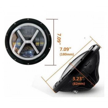 LED кръгъл халогенен бар с бяла и жълта светлина, 75 W, 6500 K, 18 см, 1 брой-mixauto.bg