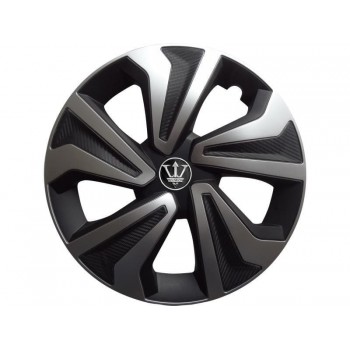 Декоративни тасове за гуми 14" / 15" / 16",черно и сиво, 4 броя-mixauto.bg